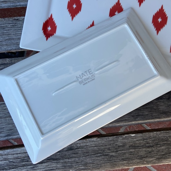 Nate Berkus red ikat platters (2) - Picture 4 of 5